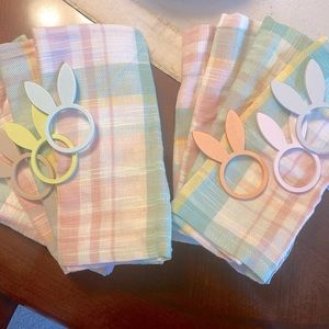 Easter Cloth Napkins and Napkin Rings